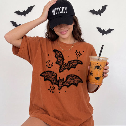 Lace Bats Single Color Black-Ready to Press Transfer