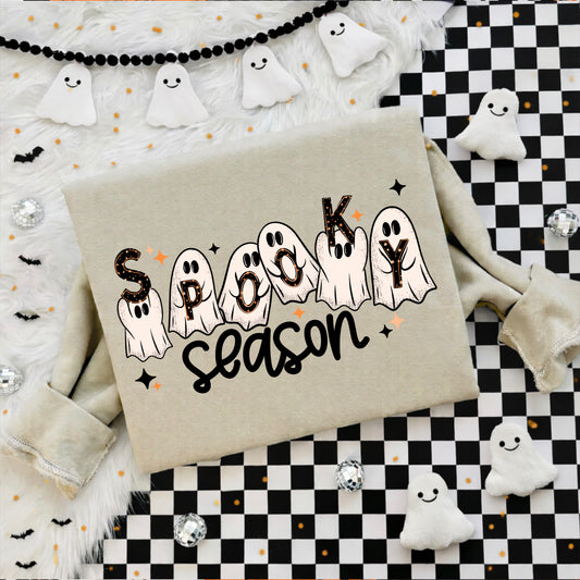 Spooky Season Ghosts black-Ready to Press Transfer