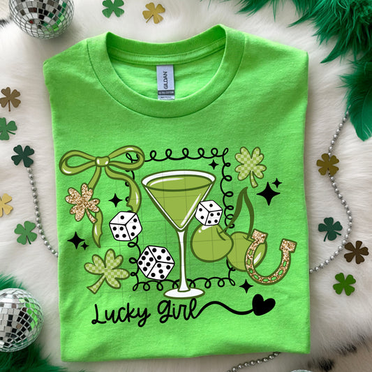 Lucky Girl Martini-Ready to Press Transfer