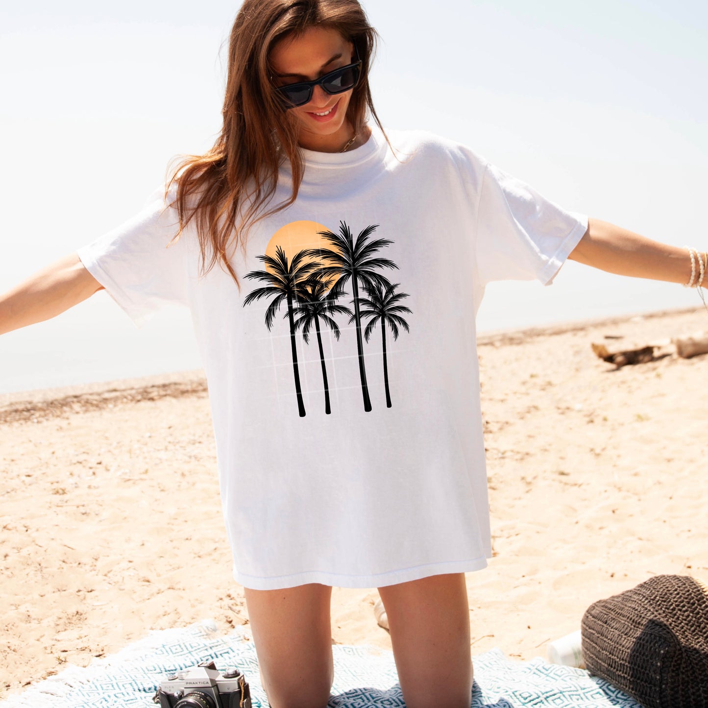 Palm Trees Black-Ready to Press Transfer