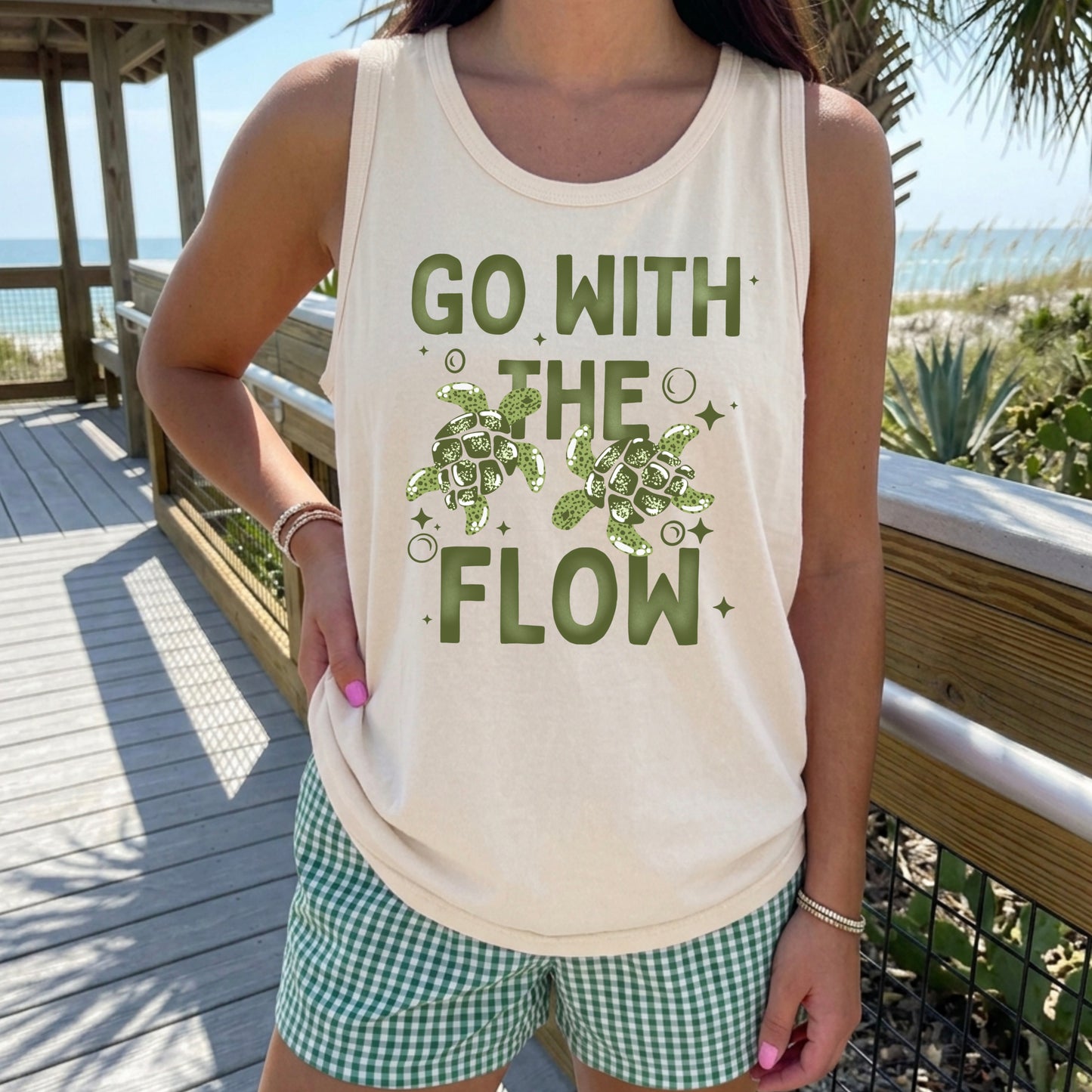 Go with the Flow turtles-Ready to Press Transfer