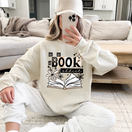Book Addict black-Ready to Press Transfer