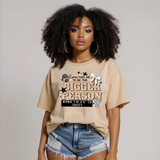 Tan Bigger Person black-Ready to Press Transfer