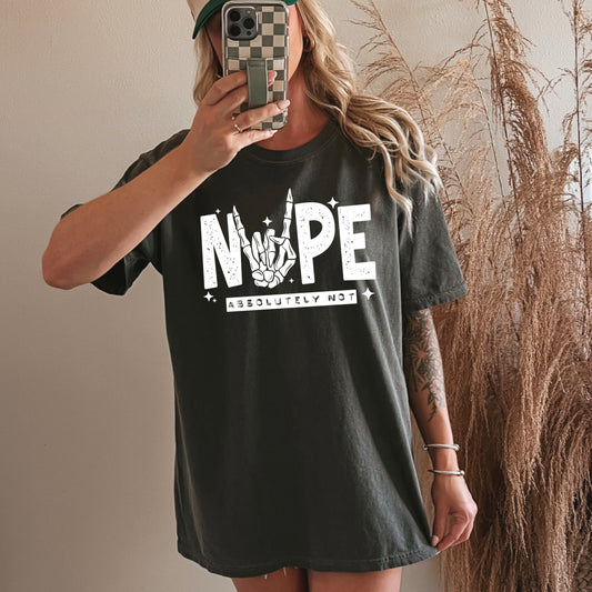 Nope single color white -Ready to Press Transfer