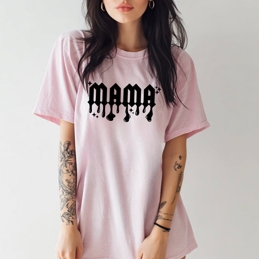 Drippy Mama Black-Ready to Press Transfer