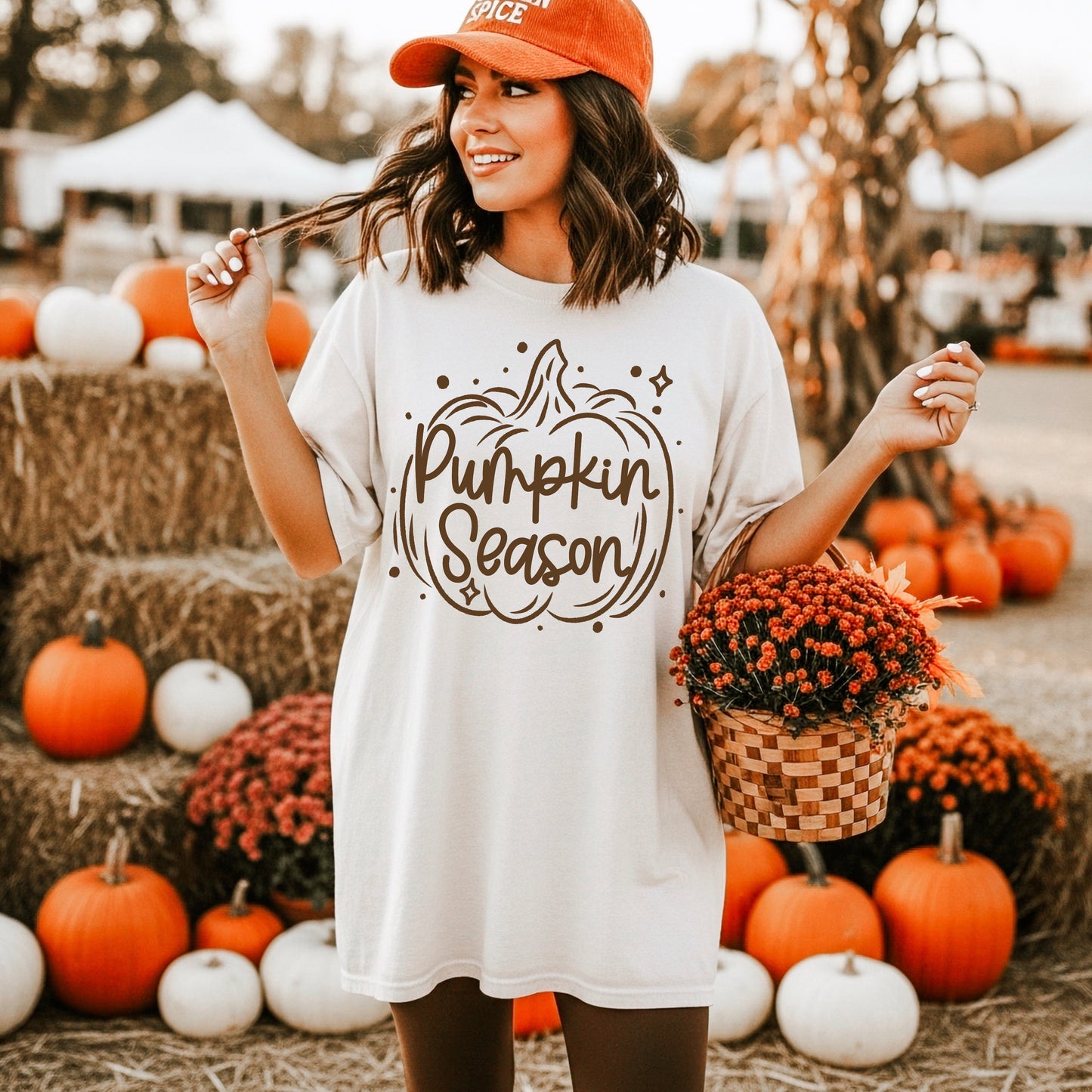 Pumpkin Season Single Color Brown-Ready to Press Transfer