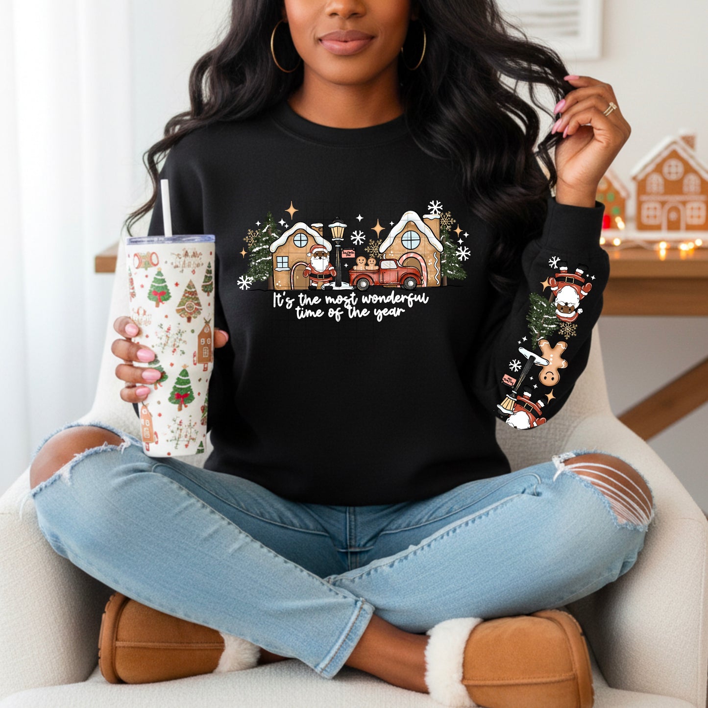 Dark Skin Tone Santa Wonderful Time of the Year-Ready to Press Transfer