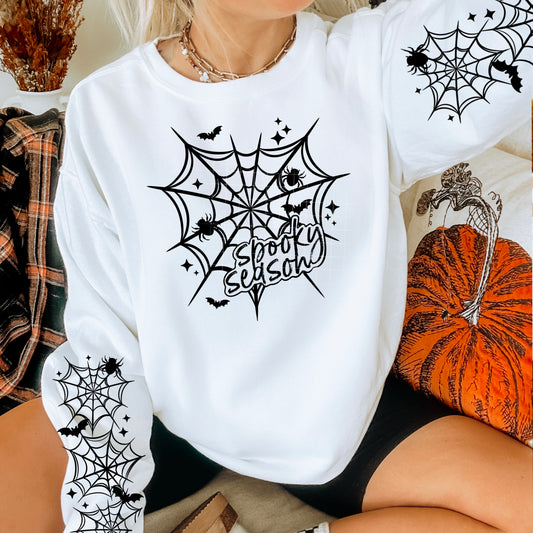 Spooky Season Heart Web Single Color-Ready to Press Transfer