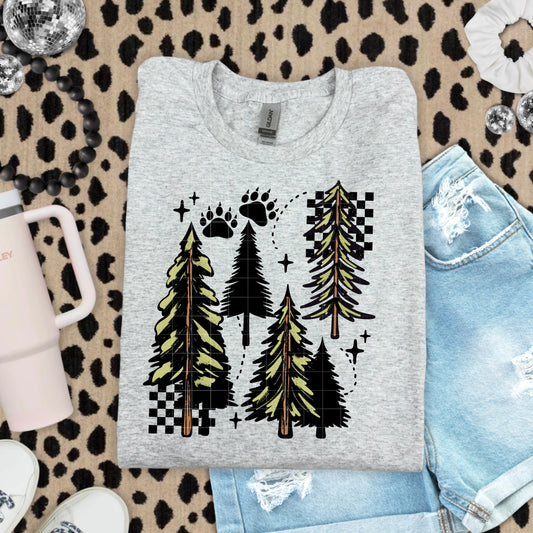 Trees Pawprint-Ready to Press Transfer