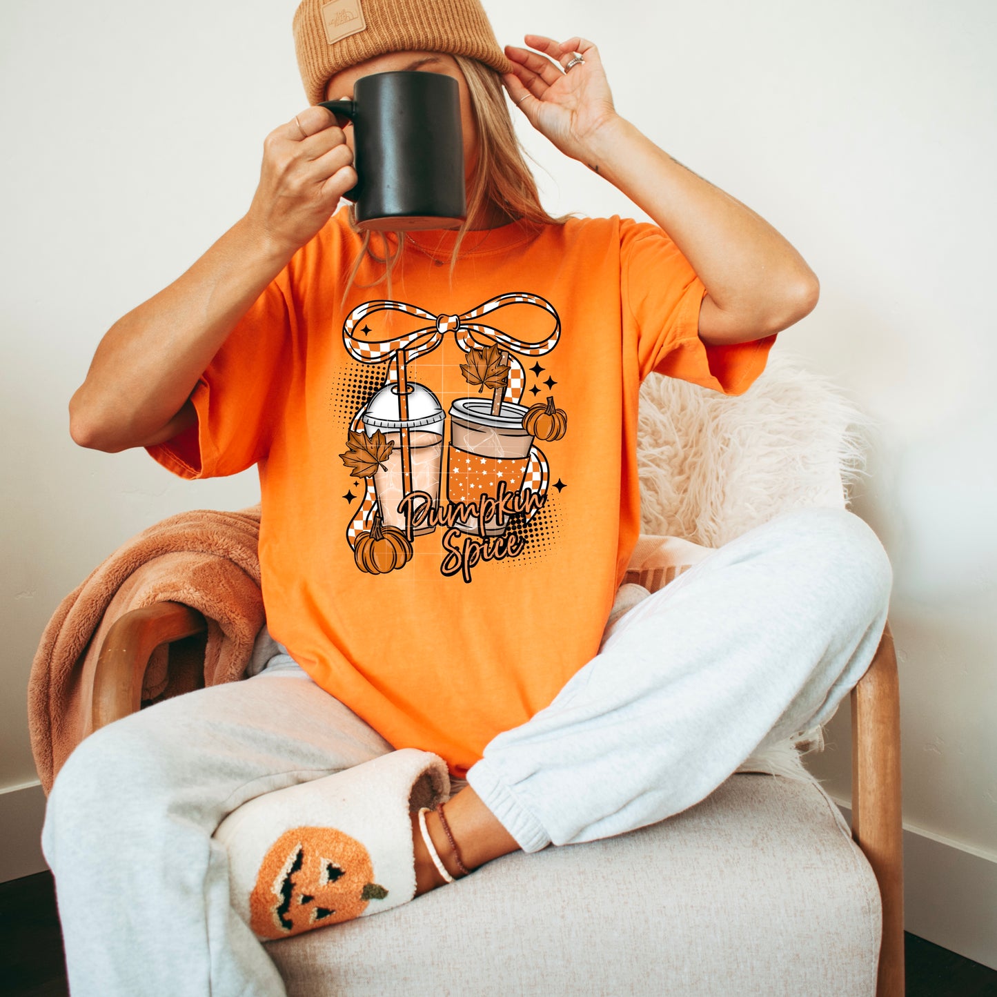 Pumpkin Spice Bow-Ready to Press Transfer