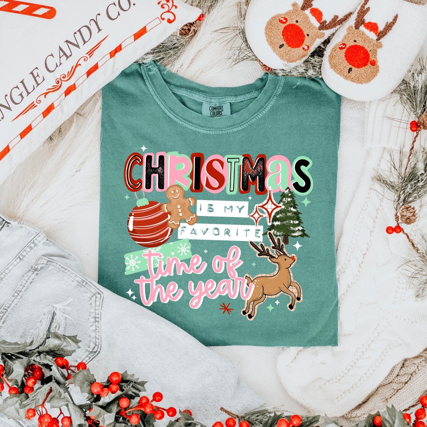 Christmas Is My Fav Time White-Ready to Press Transfer