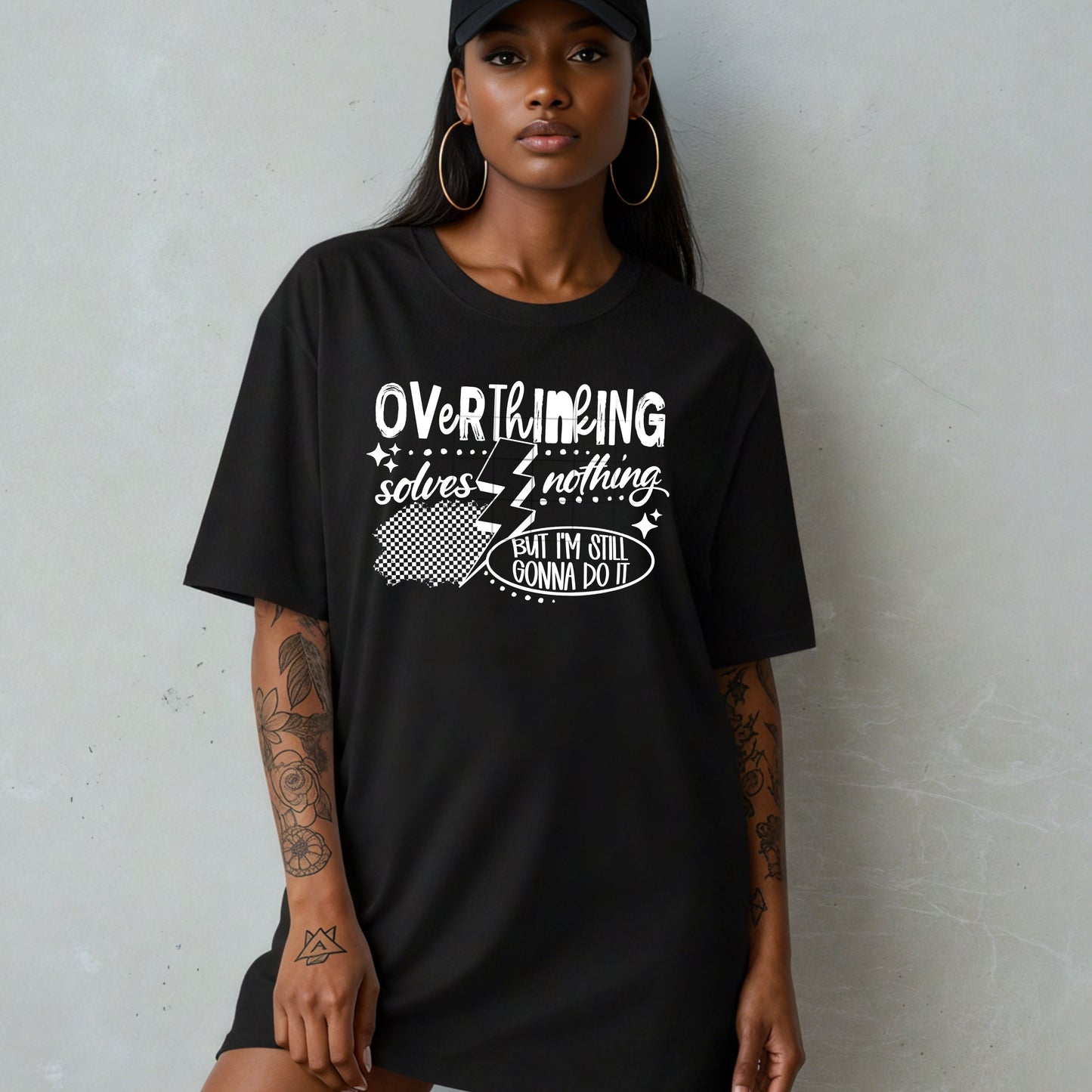 Overthinking Single Color White-Ready to Press Transfer