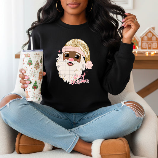 Glitter Santa Darker Skin Tone-Ready to Press Transfer