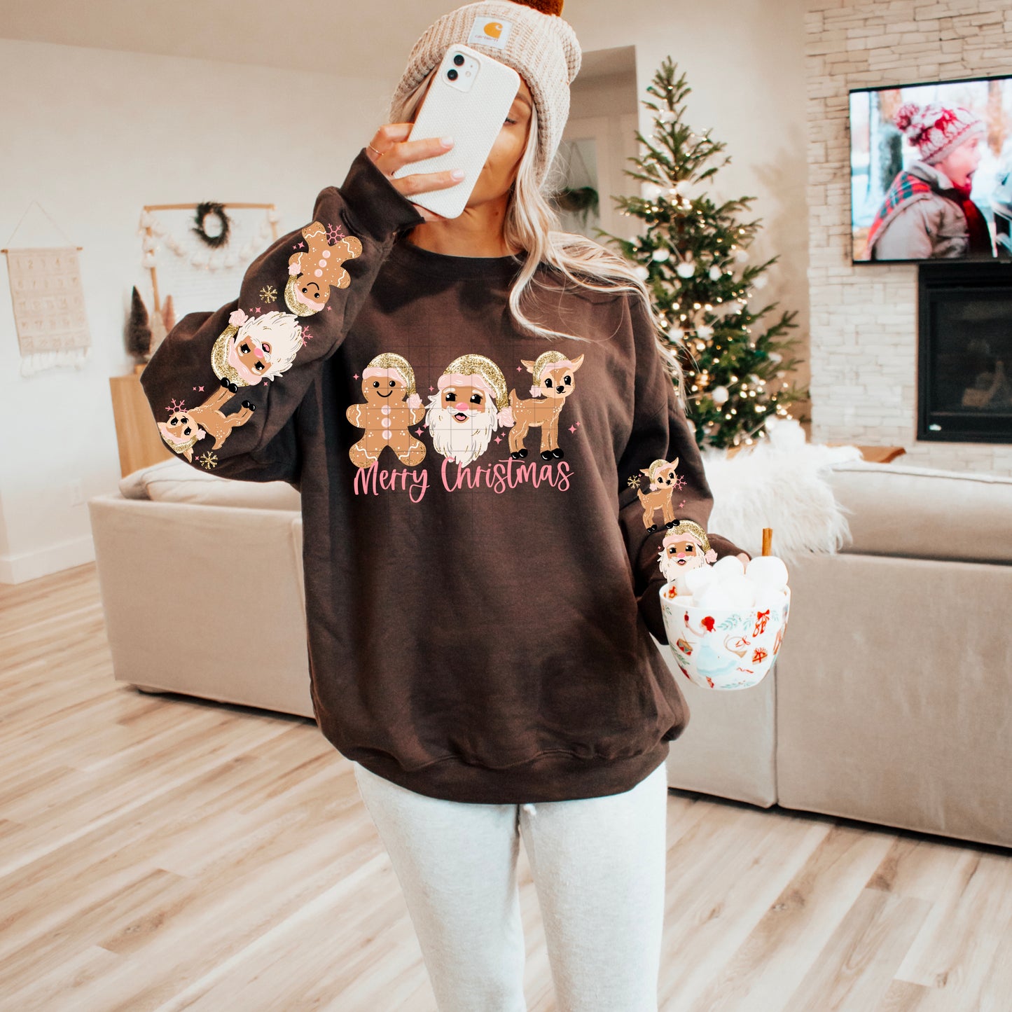 Merry Christmas Light Skin Tone-Ready to Press Transfer