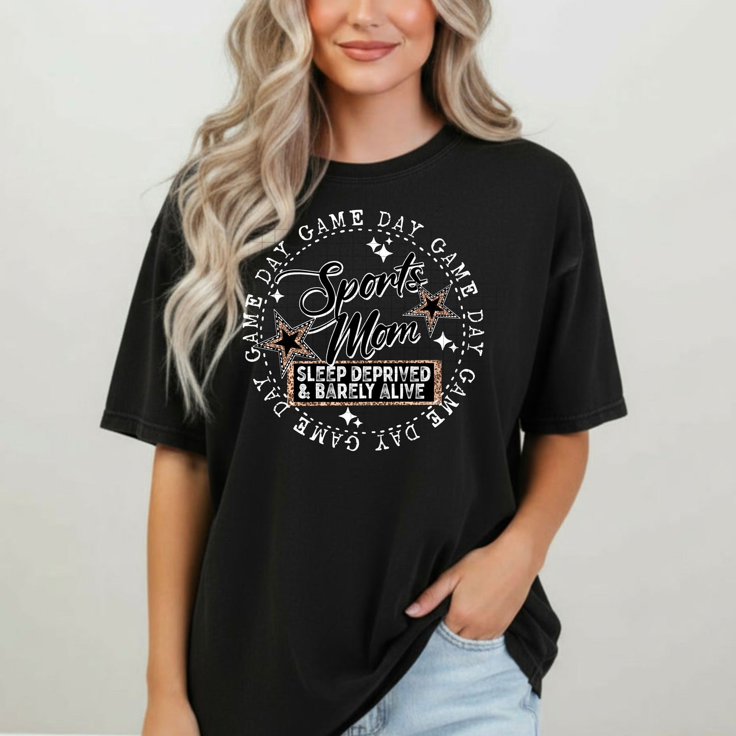 Sports Mom Circle White-Ready to Press Transfer