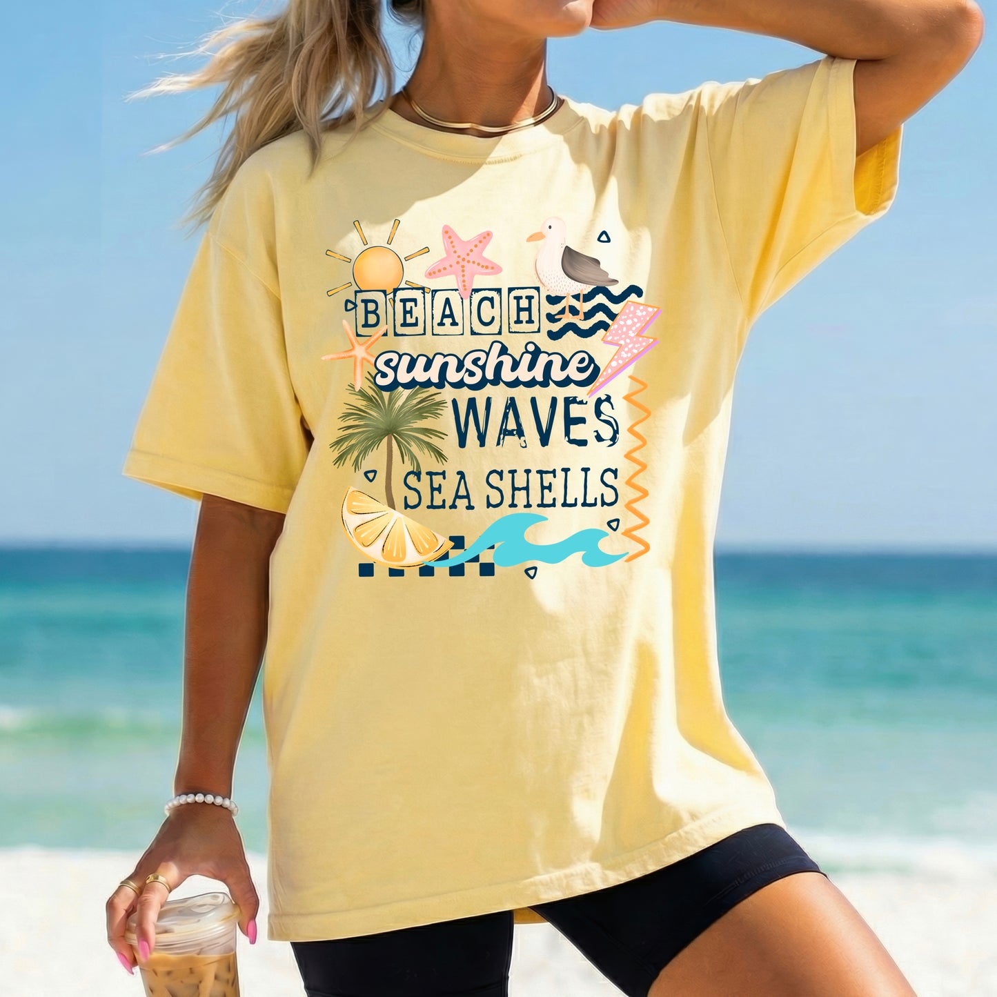 Beach Sunshine Waves-Ready to Press Transfer
