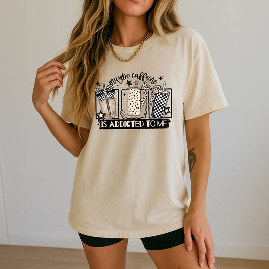 Maybe Caffeine Is Addicted to Me Black-Ready to Press Transfer