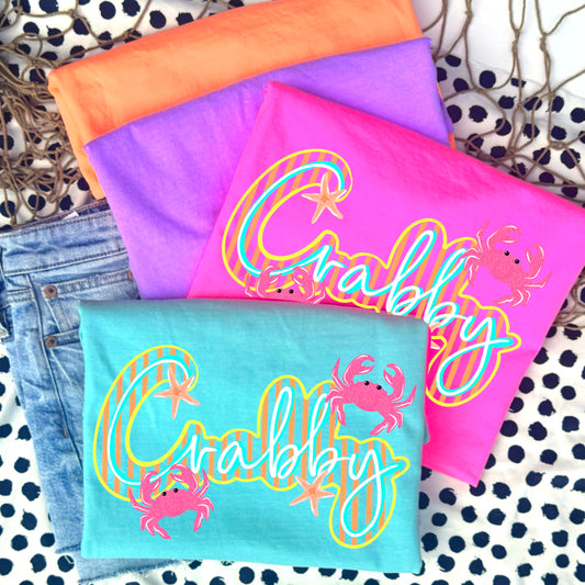 Crabby Stripes-Ready to Press Transfer