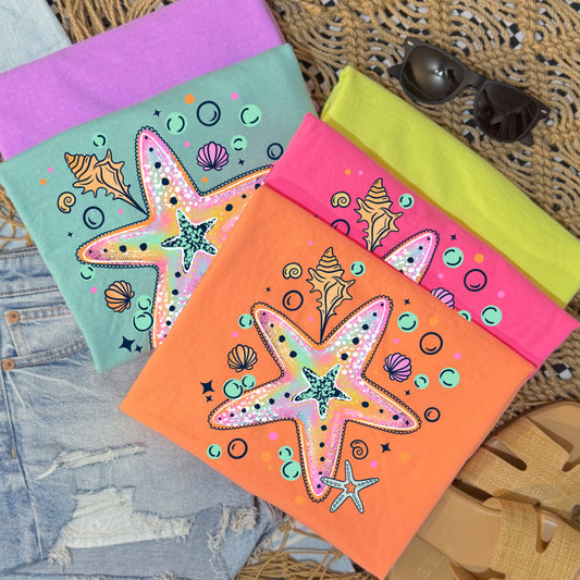 Colorful Starfish-Ready to Press Transfer