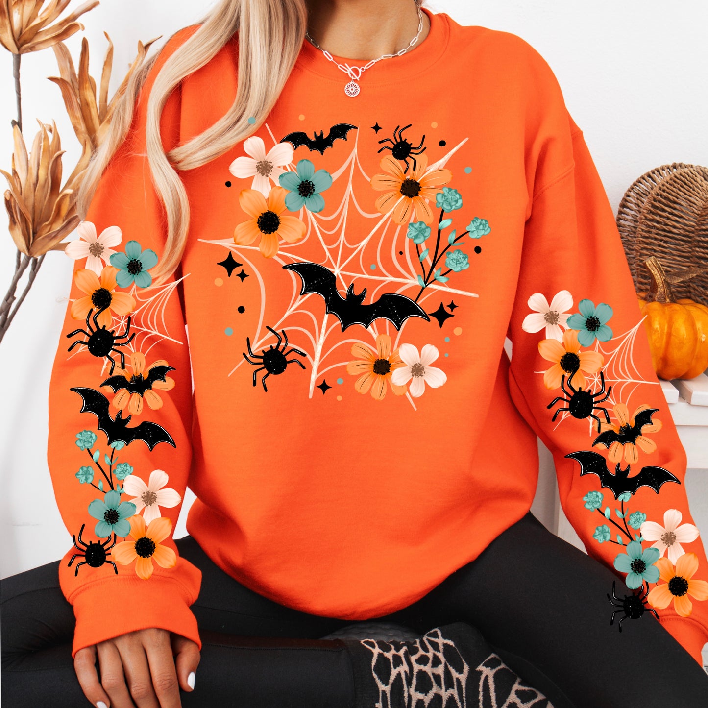 Bat Spider Florals-Ready to Press Transfer