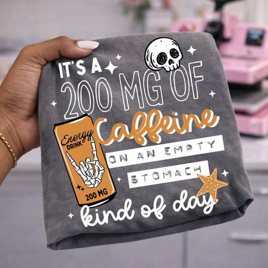 200 Mg Caffeine White-Ready to Press Transfer