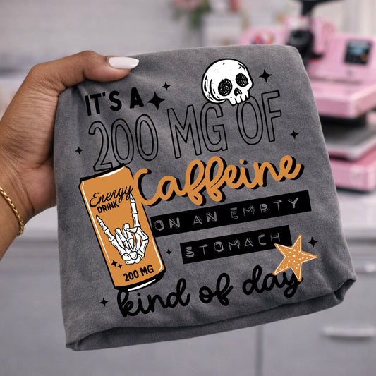 200 Mg Caffeine Black-Ready to Press Transfer