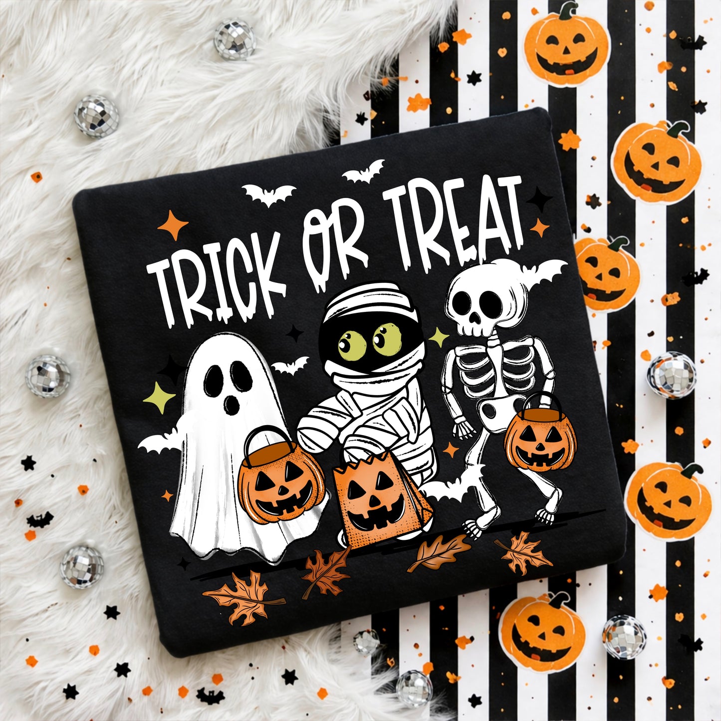 Trick or Treat White-Ready to Press Transfer