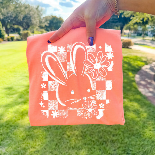 Bunny Distressed White-Ready to Press Transfer