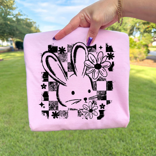 Bunny Distressed Black-Ready to Press Transfer