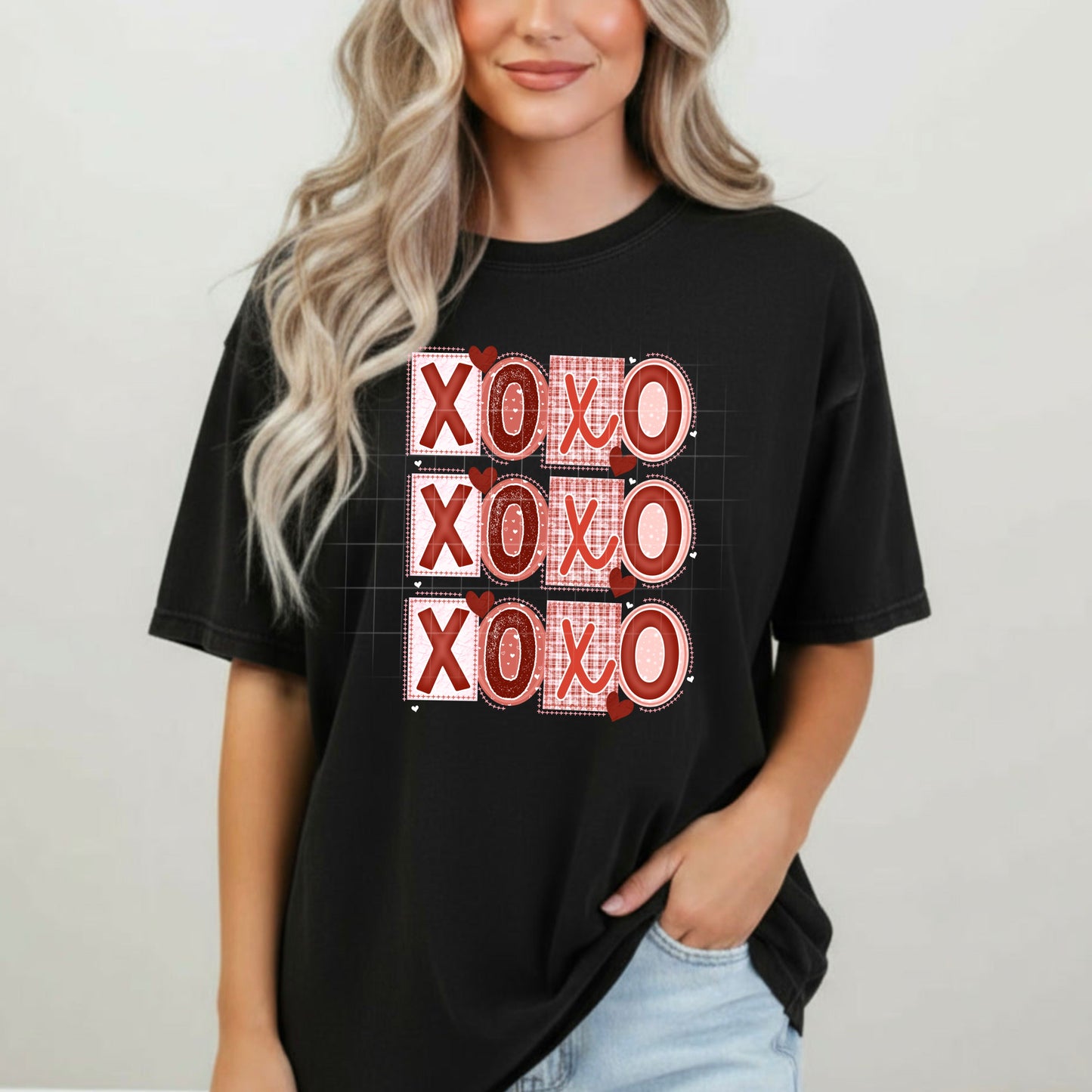Xoxo Mixed Fonts Stacked-Ready to Press Transfer