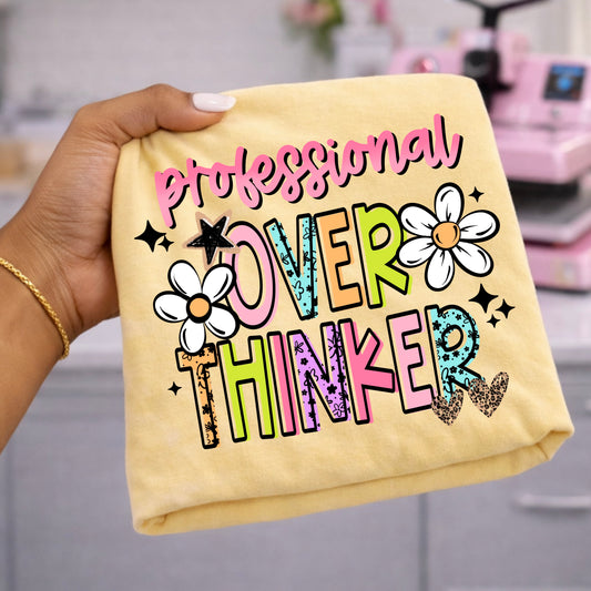 Professional Overthinker Black-Ready to Press Transfer