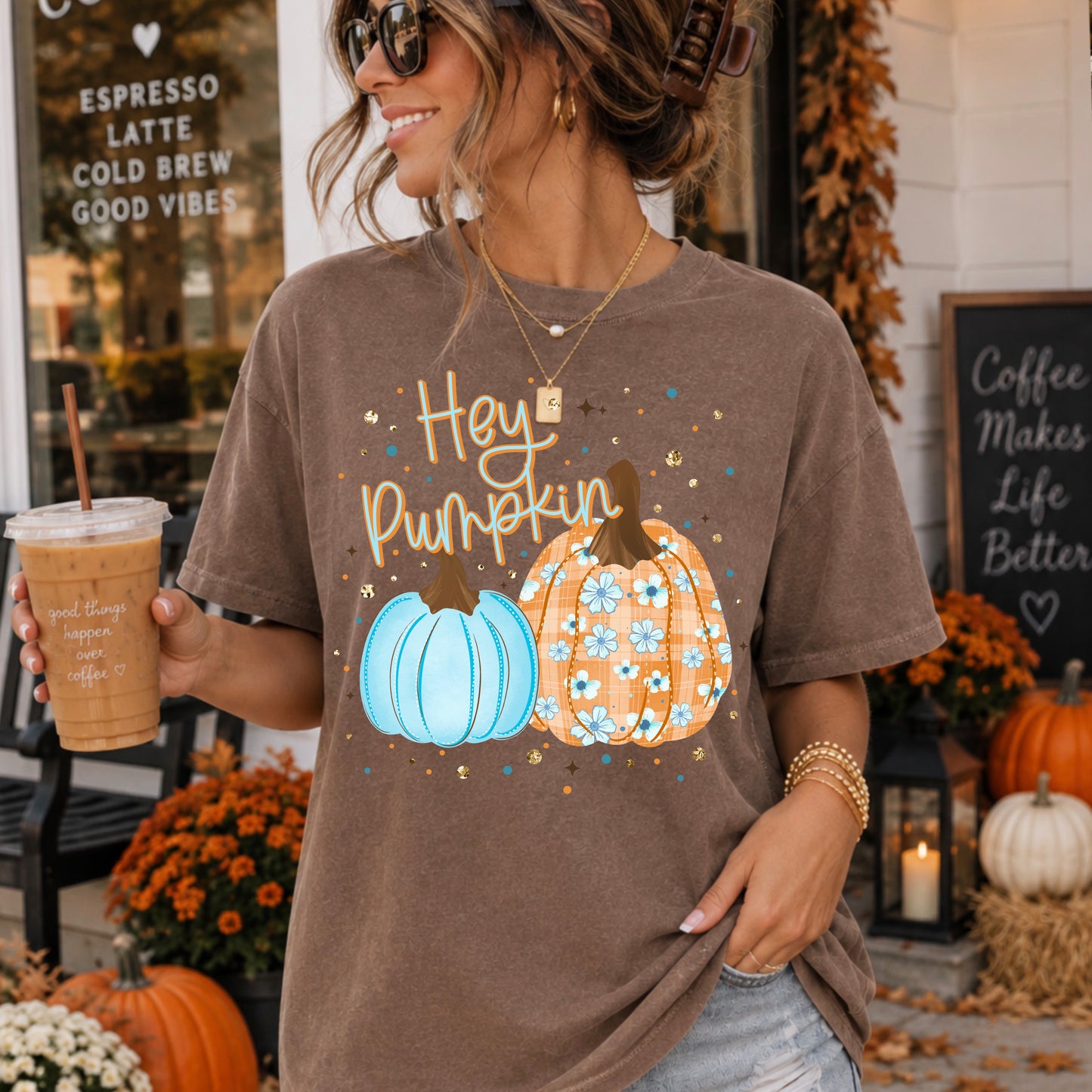 Hey Pumpkin Floral-Ready to Press Transfer