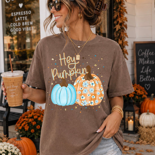 Hey Pumpkin Floral-Ready to Press Transfer