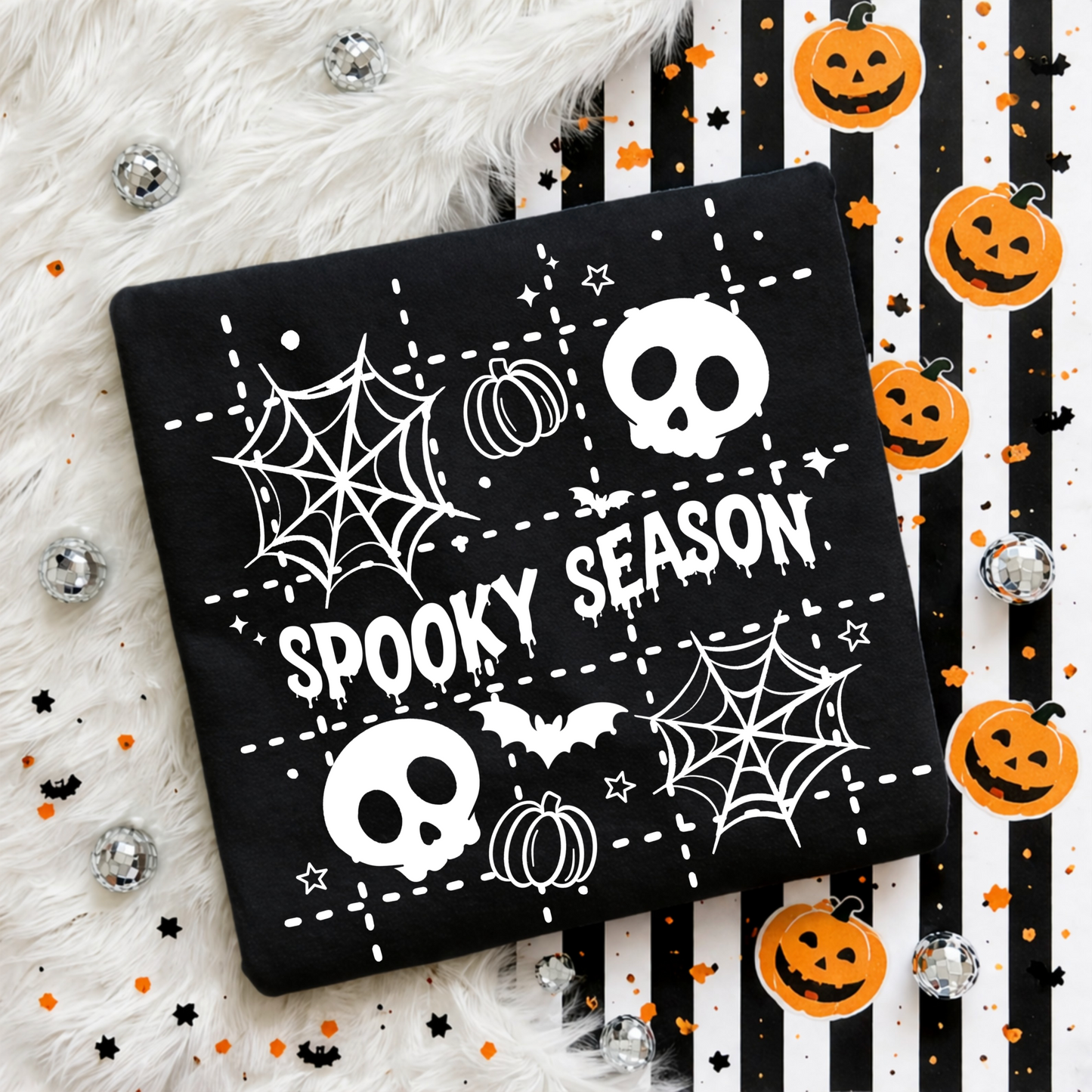 Spooky Season Grid White-Ready to Press Transfer