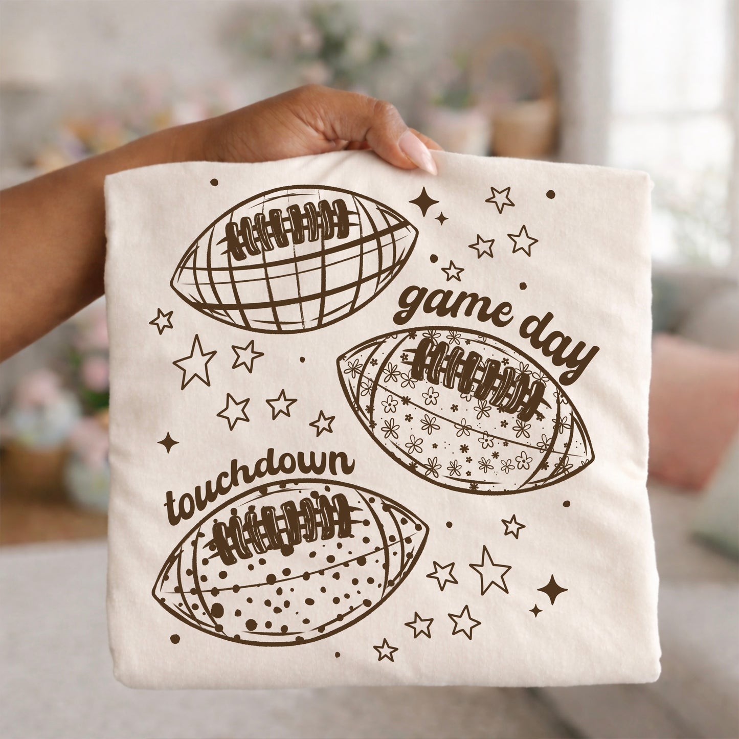 Football Lace Single Color Brown-Ready to Press Transfer