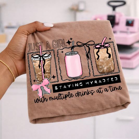 Justa Girl Drinks Black-Ready to Press Transfer