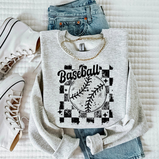 Baseball Distressed Single Color Black-Ready to Press Transfer