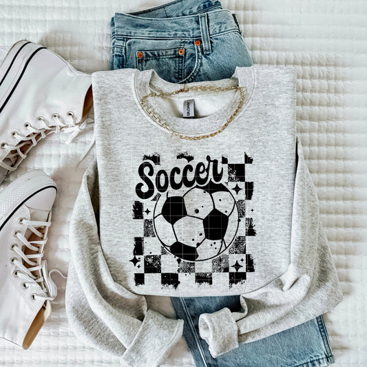 Soccer Distressed Single Color Black-Ready to Press Transfer