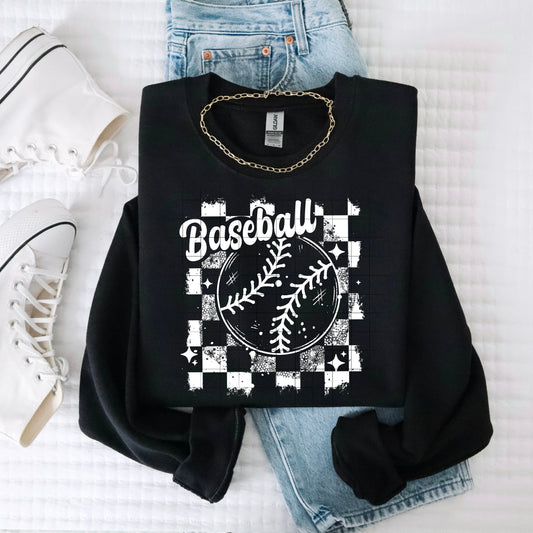 Baseball Distressed Single Color White-Ready to Press Transfer