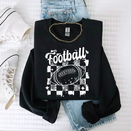 Football Distressed Single Color White-Ready to Press Transfer