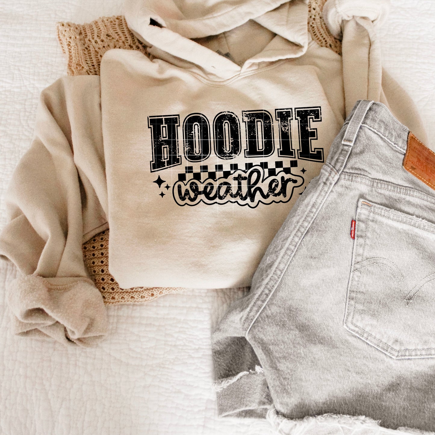 Hoodie Weather single color black-Ready to Press Transfer