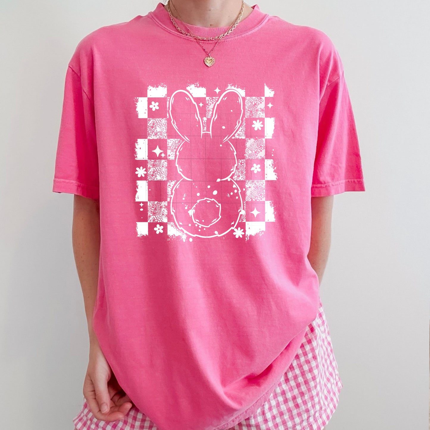 Distressed Bunny Back White-Ready to Press Transfer