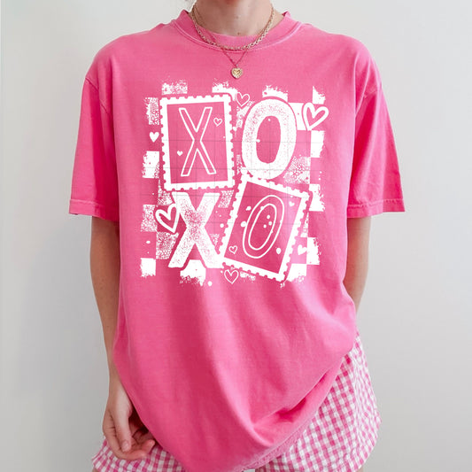 Xoxo Stamps Distressed White-Ready to Press Transfer