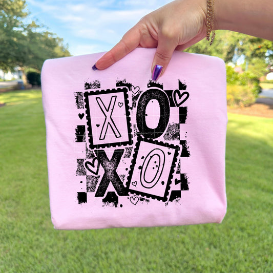 Xoxo Stamps Distressed Black-Ready to Press Transfer