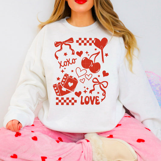 Xoxo Doodles single color red-Ready to Press Transfer