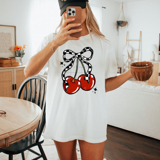 Checker Cherries-Ready to Press Transfer