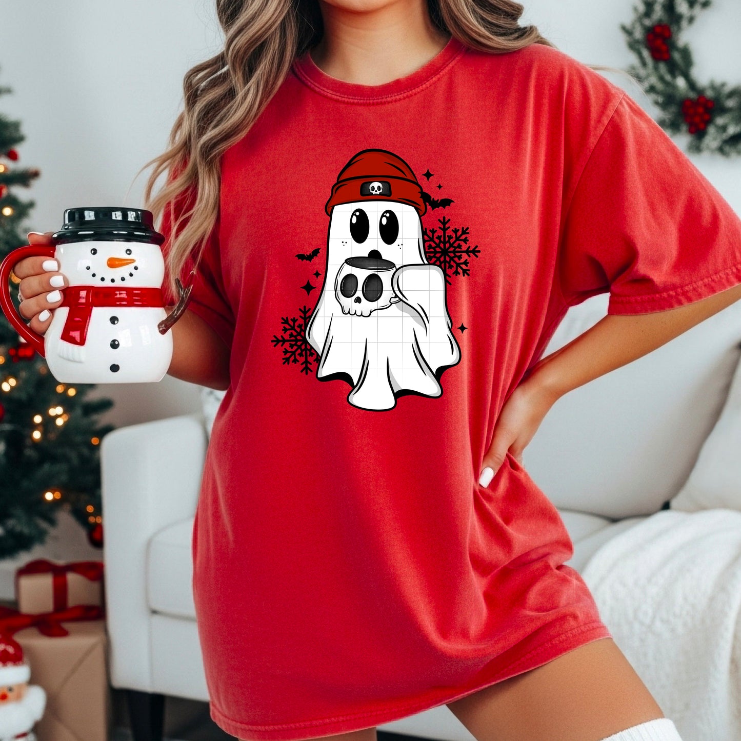 Christmas Ghost Mug-Ready to Press Transfer