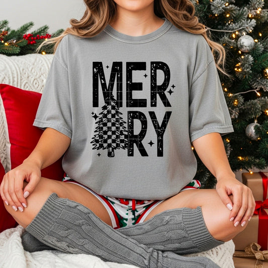 Merry Single Color Black-Ready to Press Transfer