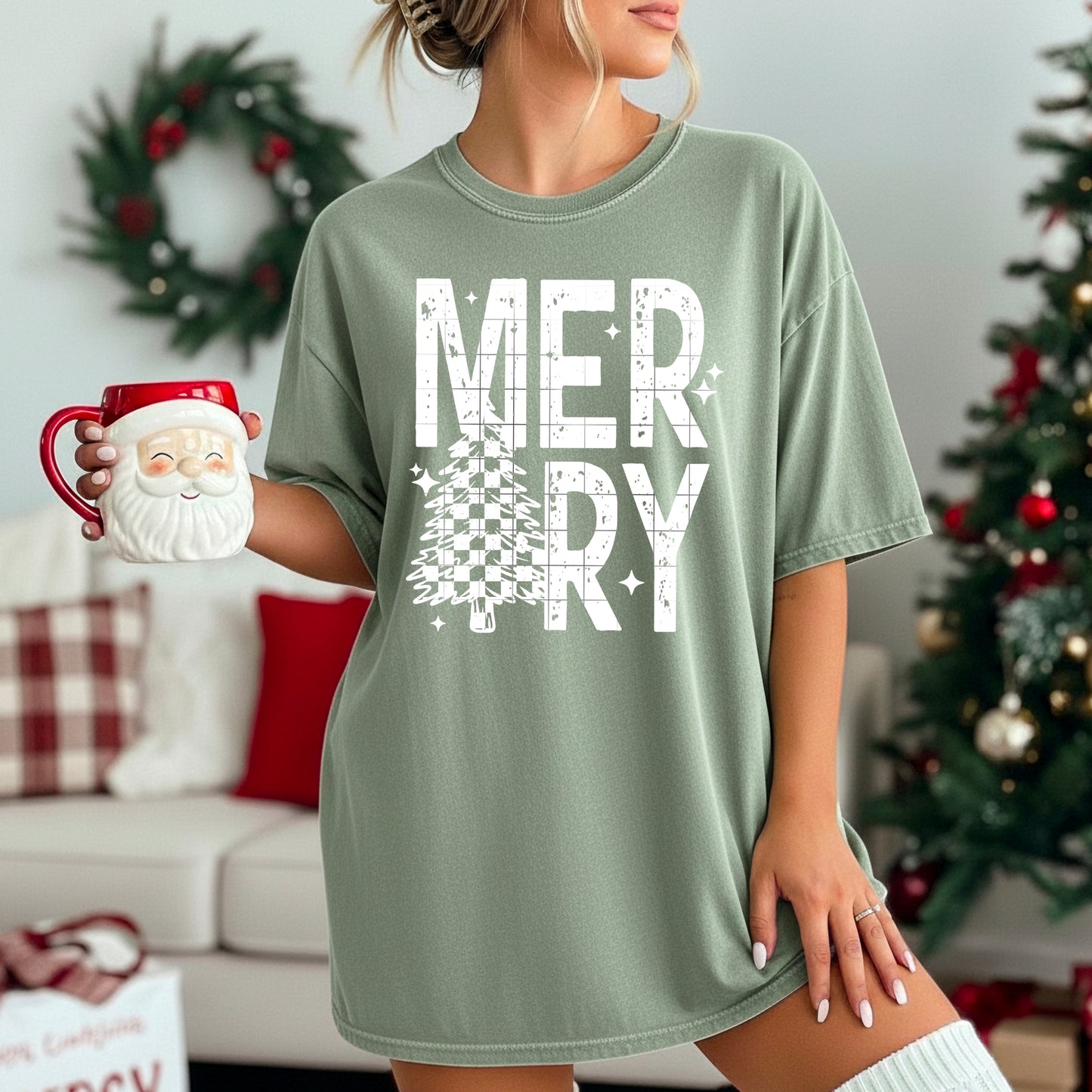Merry Single Color White-Ready to Press Transfer