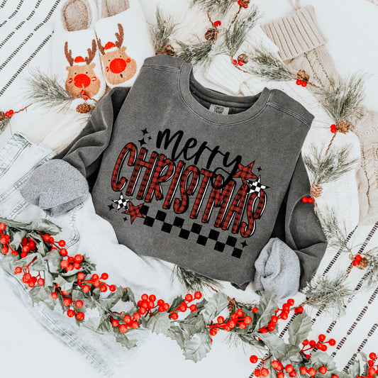 Merry Christmas Plaid-Ready to Press Transfer